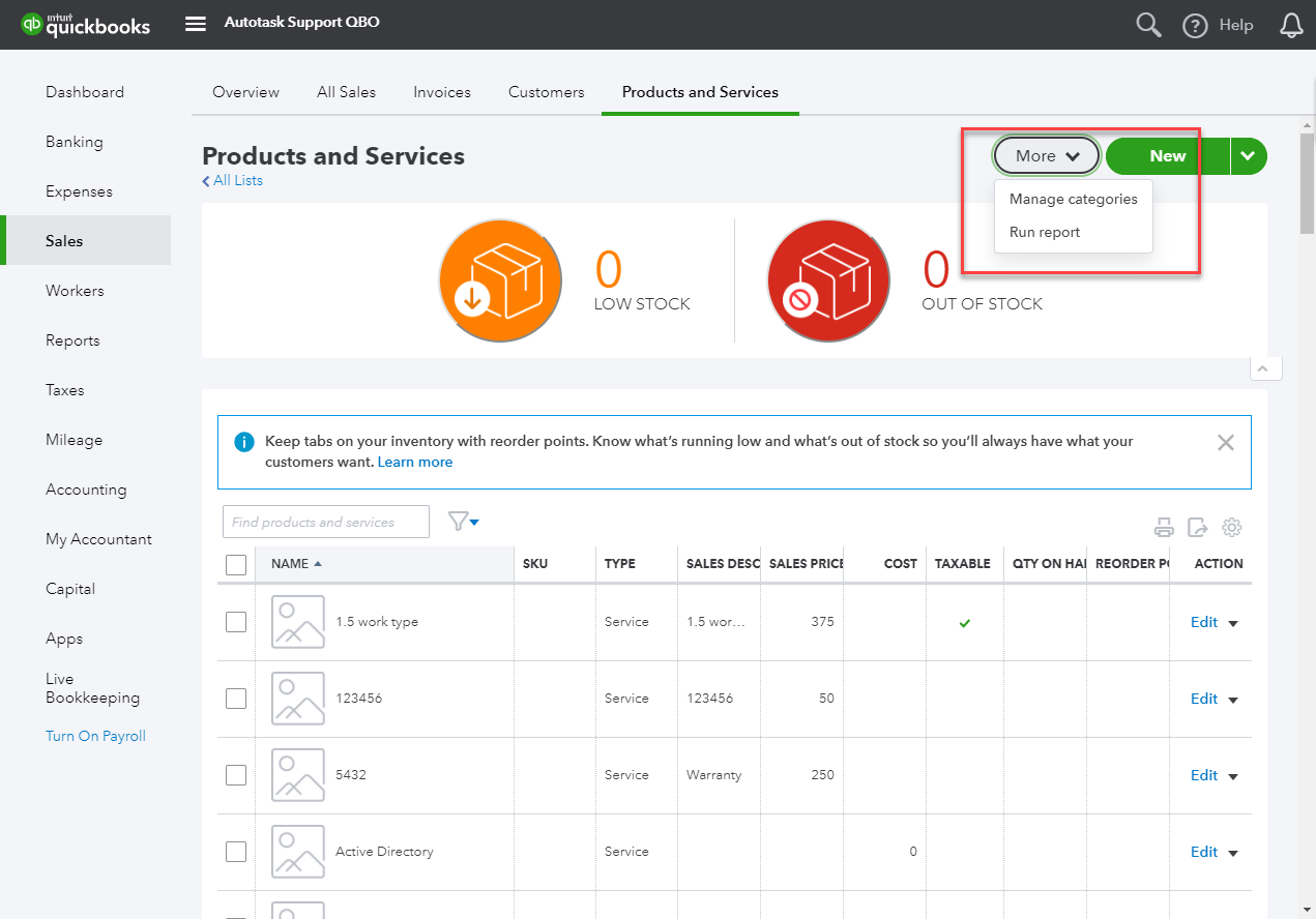 Autotask QuickBooks Online Error"400 Invalid Reference ID
